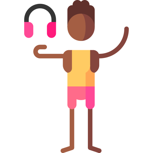 Headphones Puppet Characters Flat icon