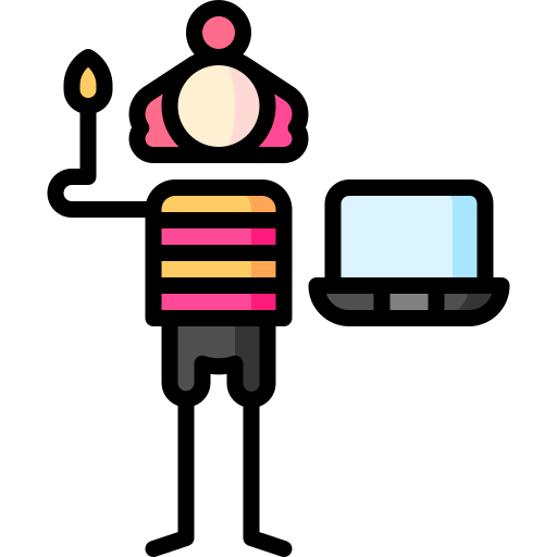 Digital nomad Puppet Characters Lineal Color icon