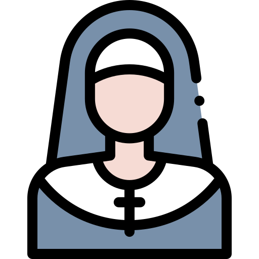 Монахиня Detailed Rounded Lineal color иконка