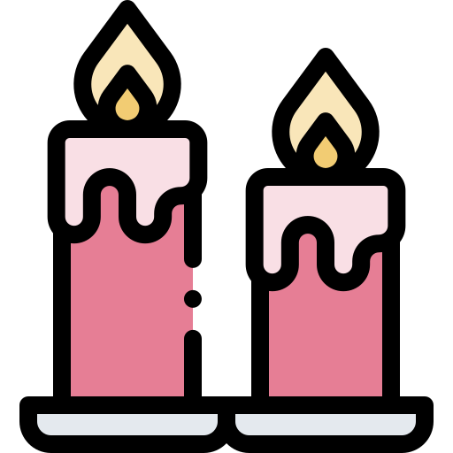 Candles Detailed Rounded Lineal color icon