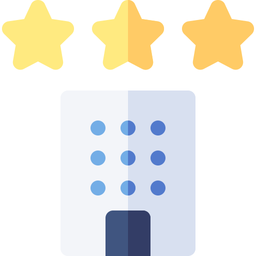 trzy gwiazdy Basic Rounded Flat ikona