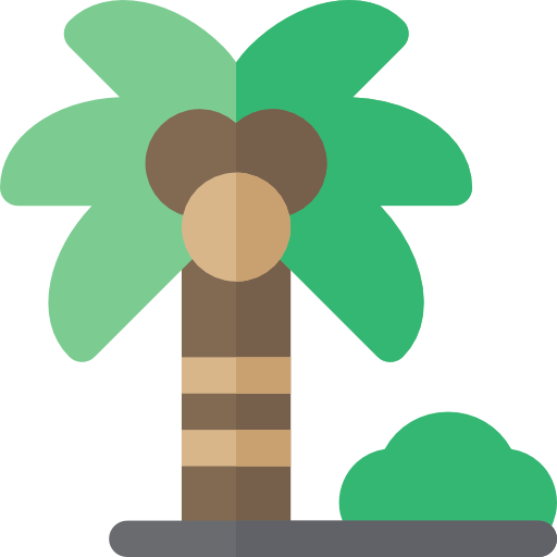 drzewo kokosowe Basic Rounded Flat ikona