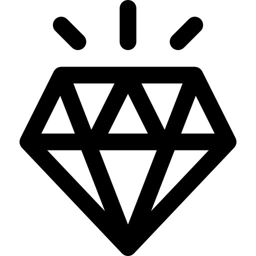 Diamond Basic Rounded Lineal icon