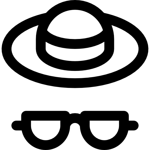 kapelusz i okulary Basic Rounded Lineal ikona