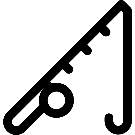 Fishing rod Basic Rounded Lineal icon