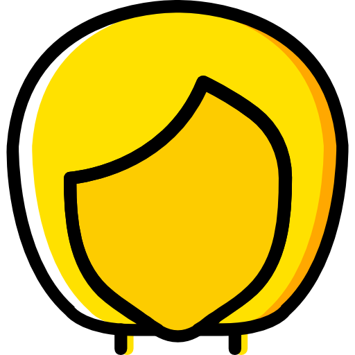 여자 머리 Basic Miscellany Yellow icon