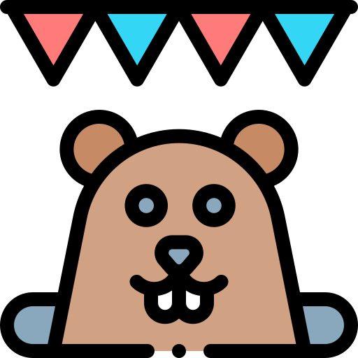 Groundhog Detailed Rounded Lineal color icon