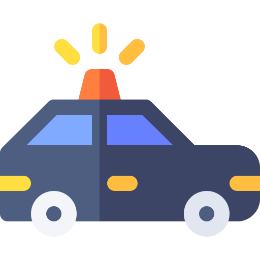 politieauto Basic Rounded Flat icoon
