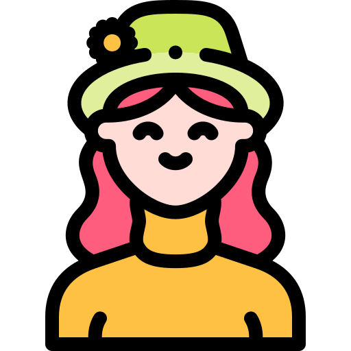 女性 Detailed Rounded Lineal color icon