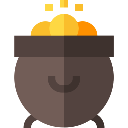 gouden pot Basic Straight Flat icoon
