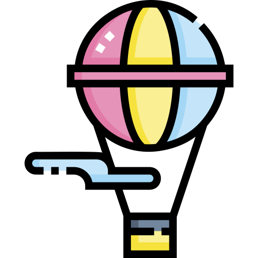 heteluchtballon Detailed Straight Lineal color icoon