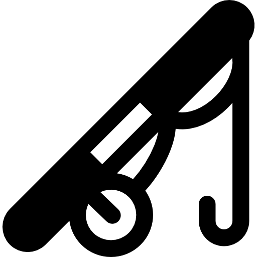 Fishing rod Basic Rounded Filled icon