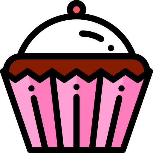 Cupcake Detailed Rounded Lineal color icon