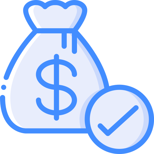 Cash bag Basic Miscellany Blue icon
