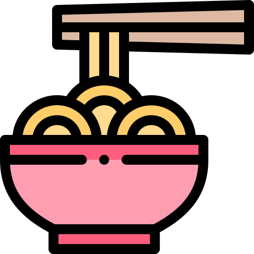 ramen Detailed Rounded Lineal color icono