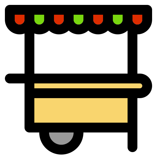 chariot de nourriture Generic Outline Color Icône