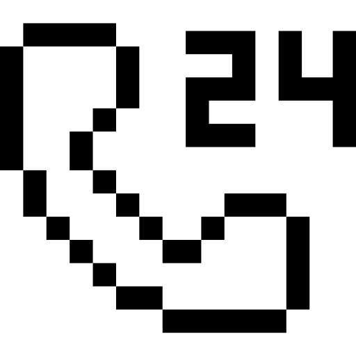 24 uur Pixel Outline icoon