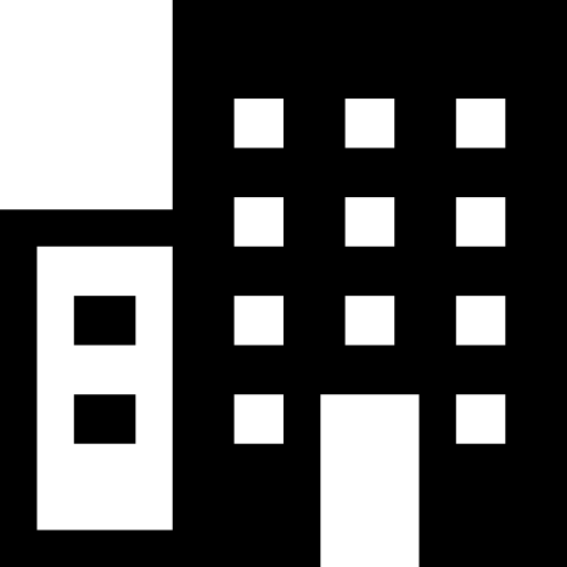 edificio Pixel Solid icona