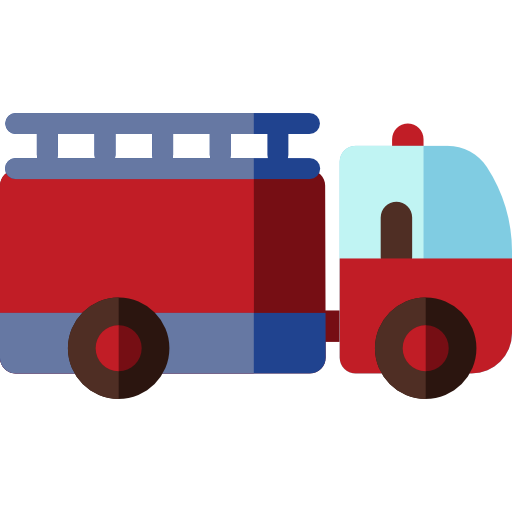 wóz strażacki Basic Rounded Flat ikona