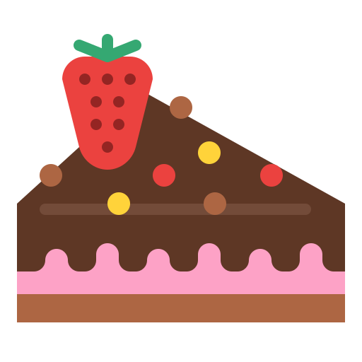 gâteau aux fraises Iconixar Flat Icône