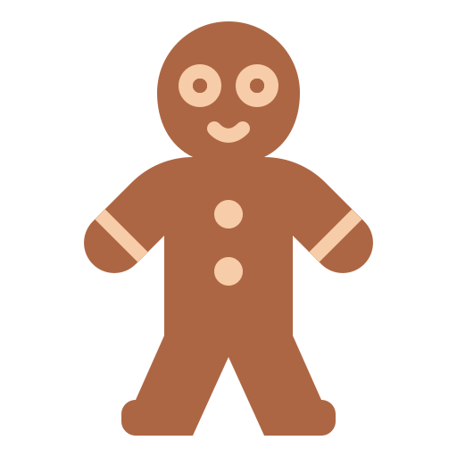 Gingerbread man Iconixar Flat icon