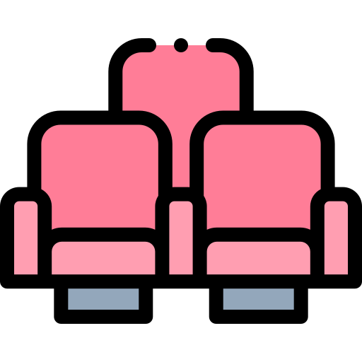 映画館の座席 Detailed Rounded Lineal color icon