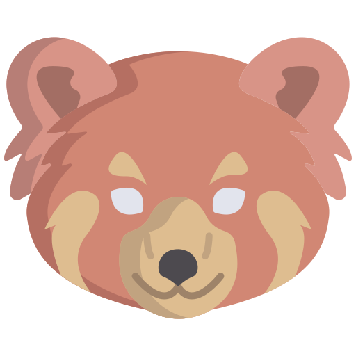 czerwona panda Icongeek26 Flat ikona