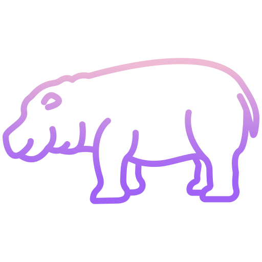 Hippopotamus Icongeek26 Outline Gradient icon