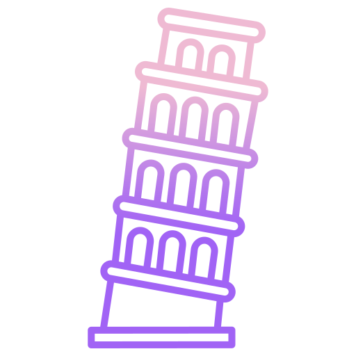 torre pisana Icongeek26 Outline Gradient icona