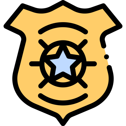 警察バッジ Detailed Rounded Lineal color icon