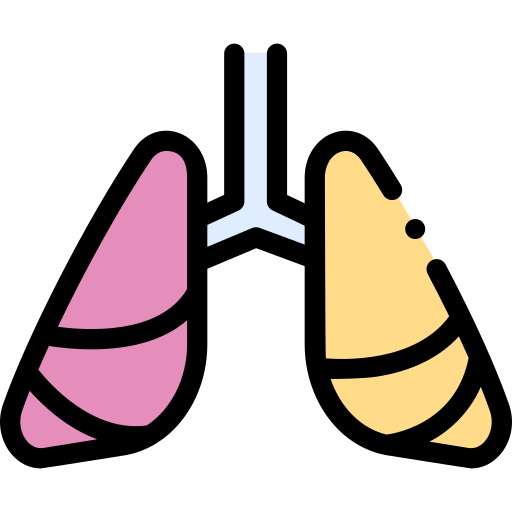 cáncer de pulmón Detailed Rounded Lineal color icono