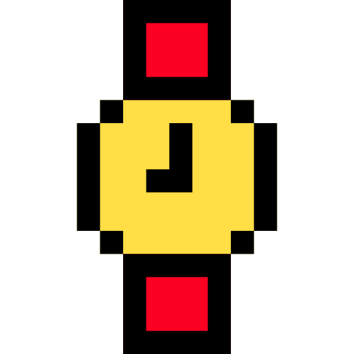 orologio Pixel Linear color icona