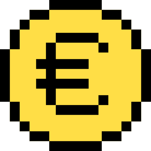 ユーロ Pixel Linear color icon