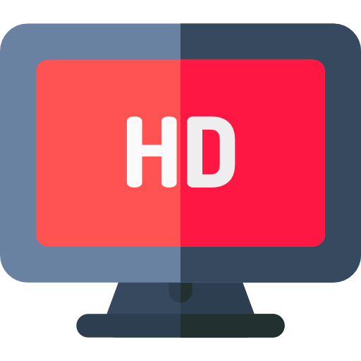 pantalla de televisión Basic Rounded Flat icono