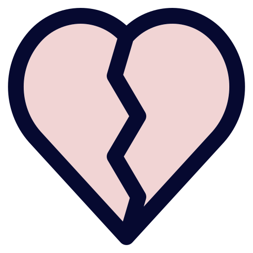Corazón roto Generic Outline Color icono