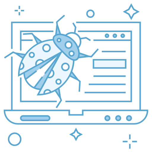Computer bug Generic Blue icon