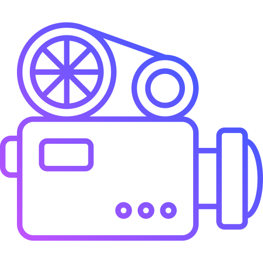 cámara de cine Generic Gradient icono
