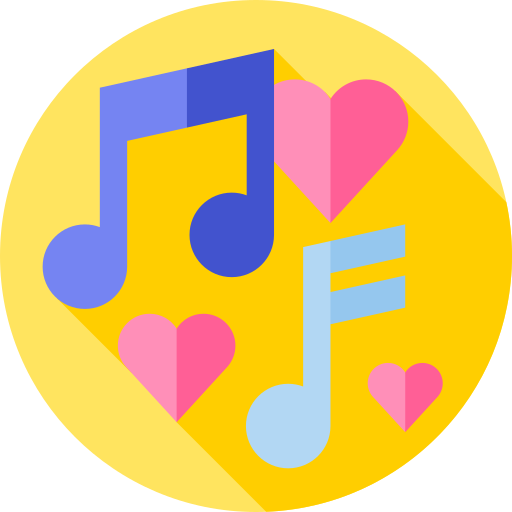 muziek Flat Circular Flat icoon