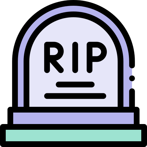 Gravestone Detailed Rounded Lineal color icon