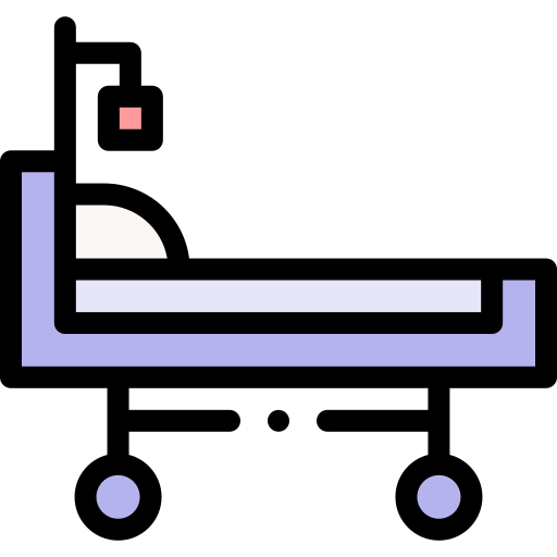 Больничная койка Detailed Rounded Lineal color иконка