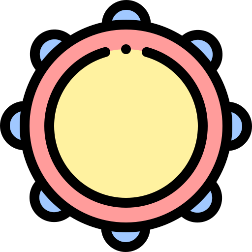 Tambourine Detailed Rounded Lineal color icon