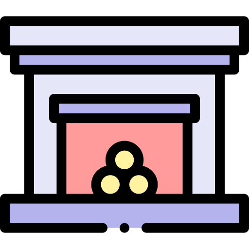 暖炉 Detailed Rounded Lineal color icon