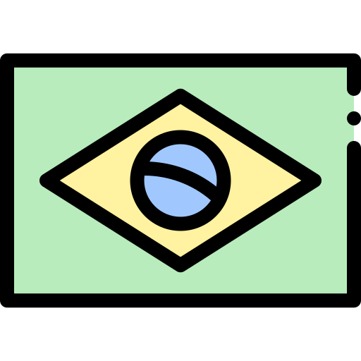 vlag van brazilië Detailed Rounded Lineal color icoon