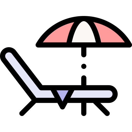 해변 의자 Detailed Rounded Lineal color icon