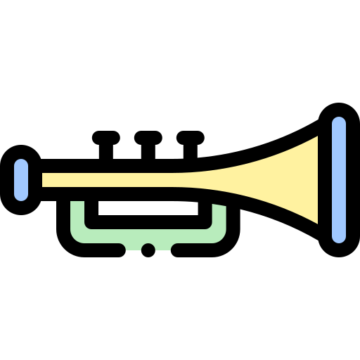 트럼펫 Detailed Rounded Lineal color icon