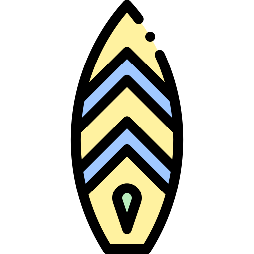 サーフボード Detailed Rounded Lineal color icon