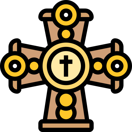 cruz bizantina Meticulous Lineal Color Ícone