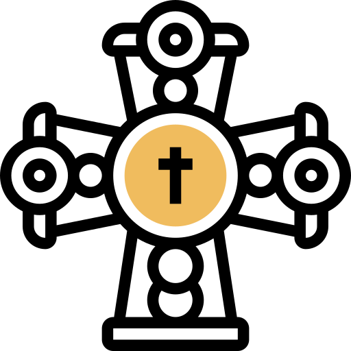 Byzantine cross Meticulous Yellow shadow icon