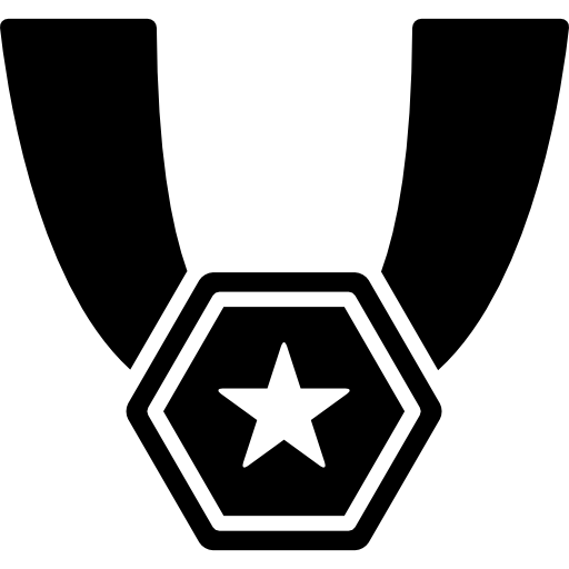 zeshoekige ster medaille ketting  icoon