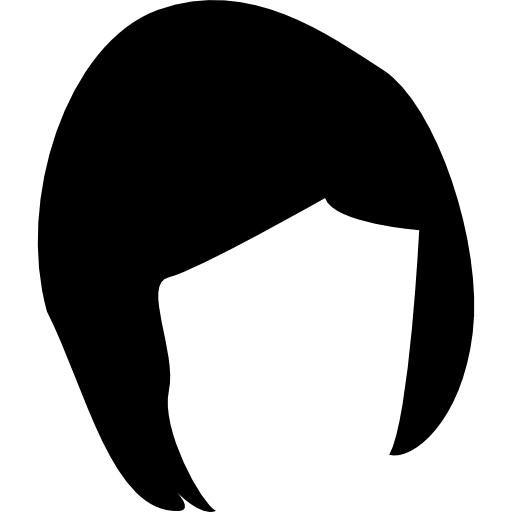 Short dark hair shape of human head  icon